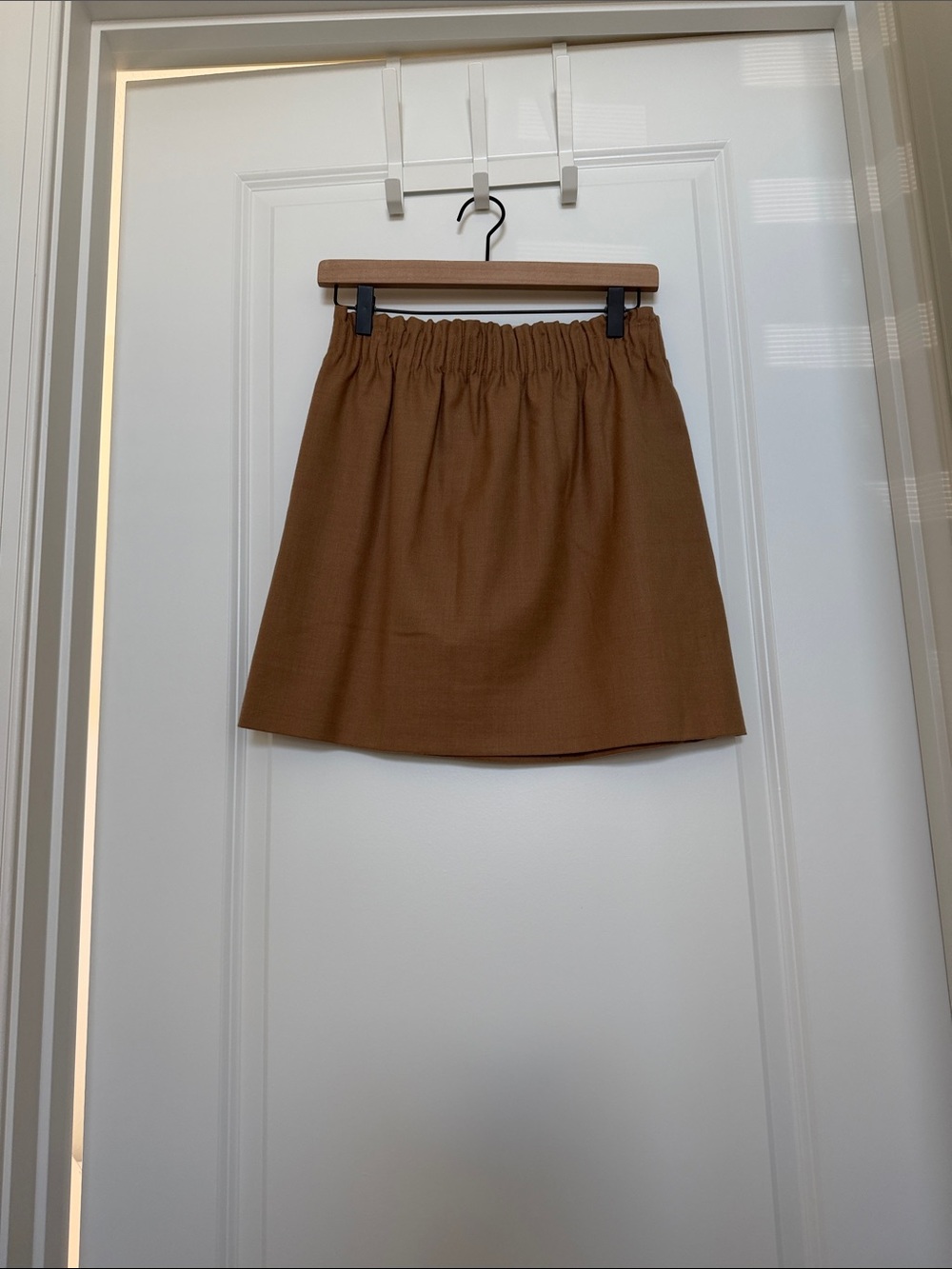 J. Crew Camel Brown Elastic-Waist Mini Skirt